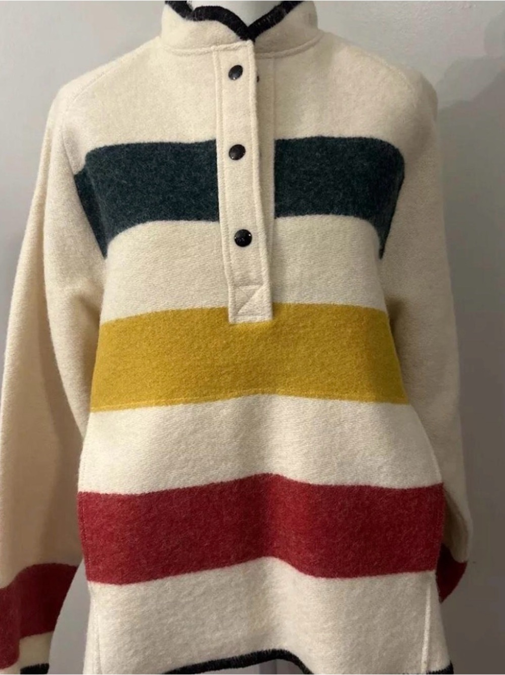 Women’s Woolrich Hudson Bay Stripe Wool Pullover Sweater Size S